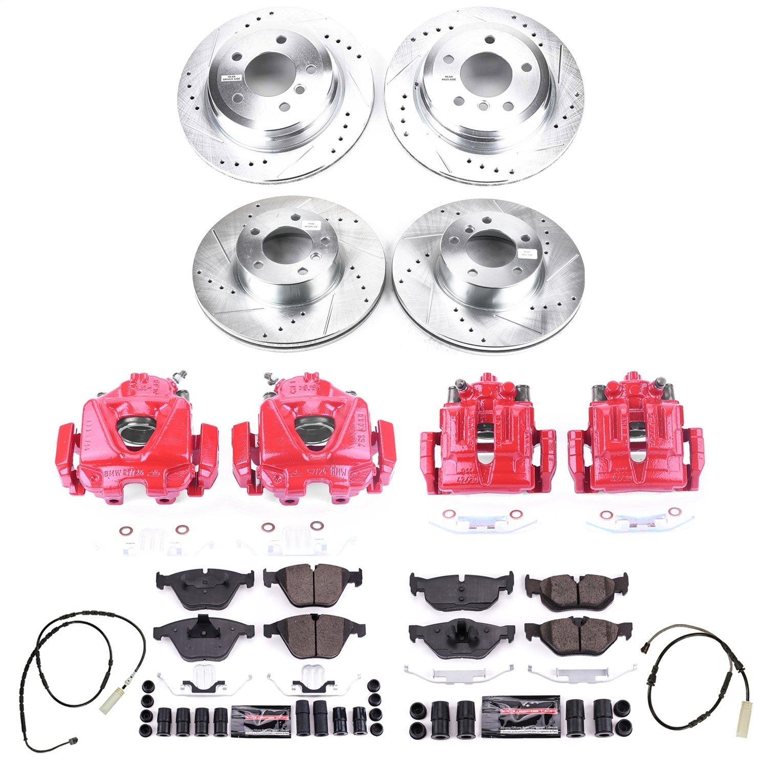 PowerStop Front & Rear Z23 Evolution Sport Brake Kit with Calipers | 2013–2015 BMW X1 (KC7024)