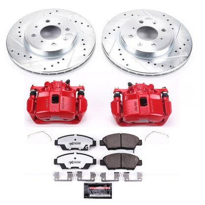 PowerStop Front Z26 Street Warrior Brake Kit with Calipers | 2015–2019 Honda Fit (KC7032A-26)