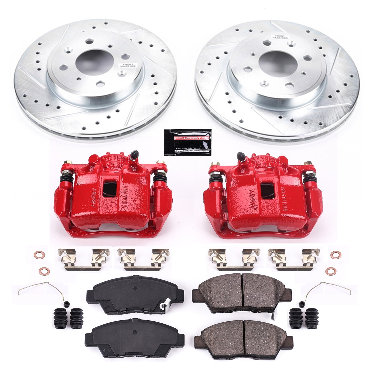 PowerStop Front Z23 Evolution Sport Brake Kit with Calipers | 2015–2019 Honda Fit (KC7032A)