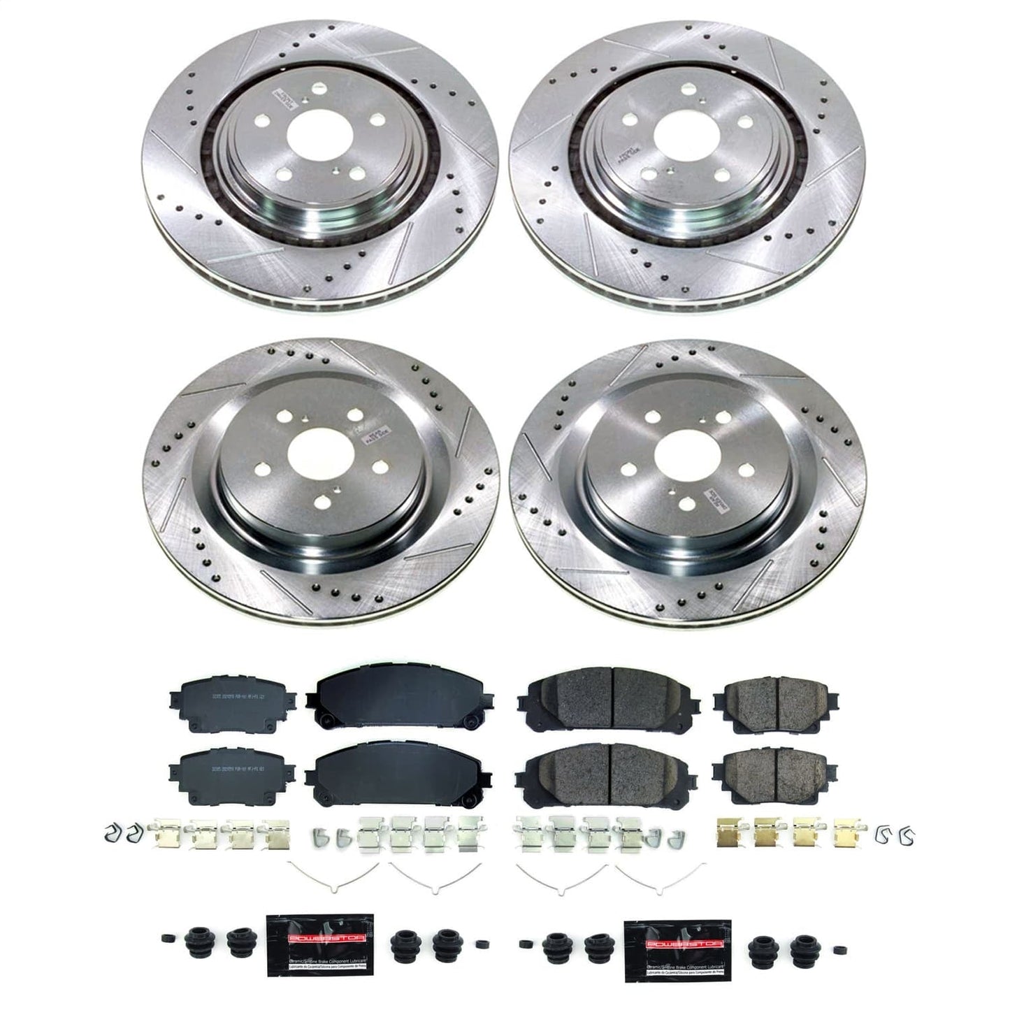 PowerStop Front and Rear Z23 Evolution Kit with Calipers | 2019 Nissan Rogue (KC7033)