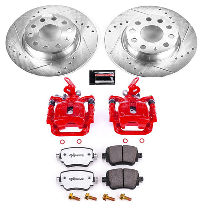PowerStop Rear Z26 Street Warrior Brake Kit with Calipers | 2015–2018 Volkswagen Golf (KC7053-26)