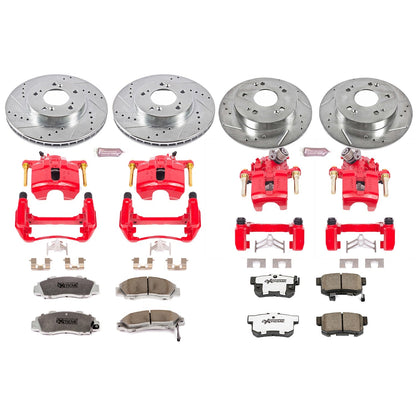 PowerStop Front & Rear Z26 Street Warrior Brake Kit with Calipers | 1997–2001 Honda Prelude (KC706-26)