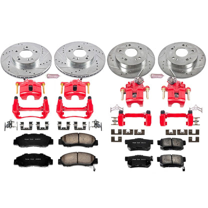 PowerStop Front & Rear Z23 Evolution Sport Brake Kit with Calipers | 1997–2001 Honda Prelude (KC706)