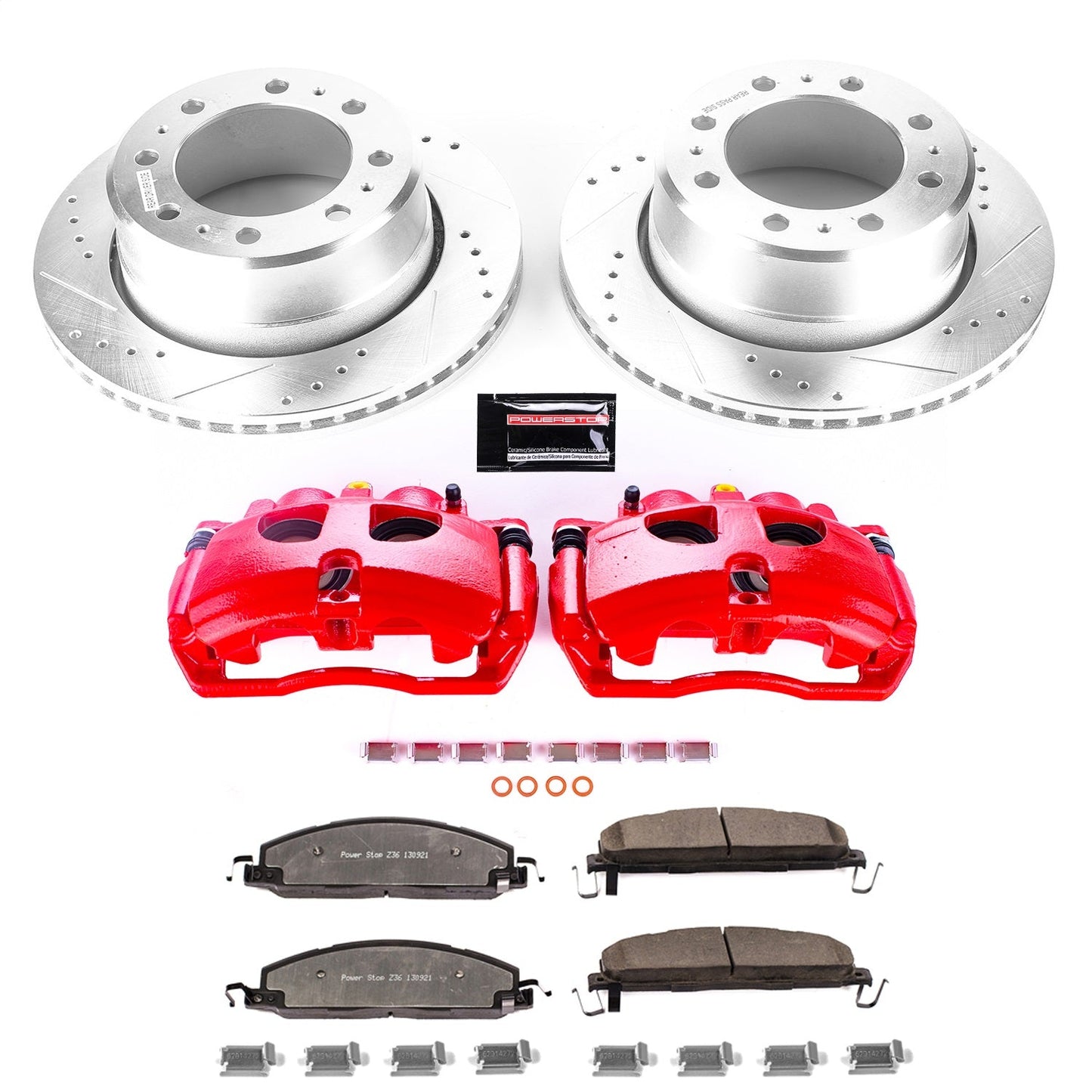 PowerStop Rear Z36 Truck & Tow Kit with Calipers | 2013–2018 Ram 3500 (KC7131A-36)
