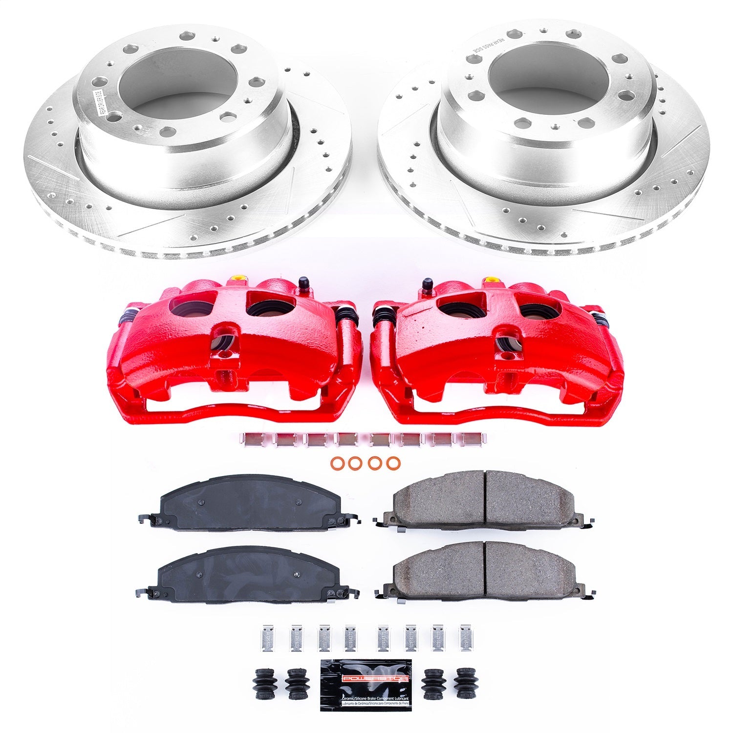 PowerStop Rear Z23 Evolution Kit with Calipers | 2013–2018 Ram 3500 (KC7131A)