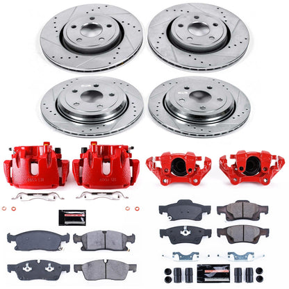 PowerStop Front & Rear Z23 Evolution Sport Brake Kit with Calipers | 2016–2019 Jeep Grand Cherokee (KC7136)