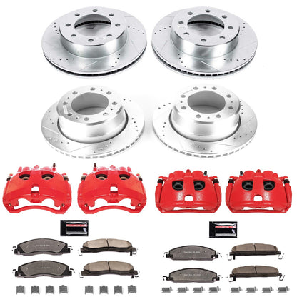 PowerStop Front & Rear Z36 Truck & Tow Kit with Calipers | 2013–2018 Ram 3500 (KC7141-36)