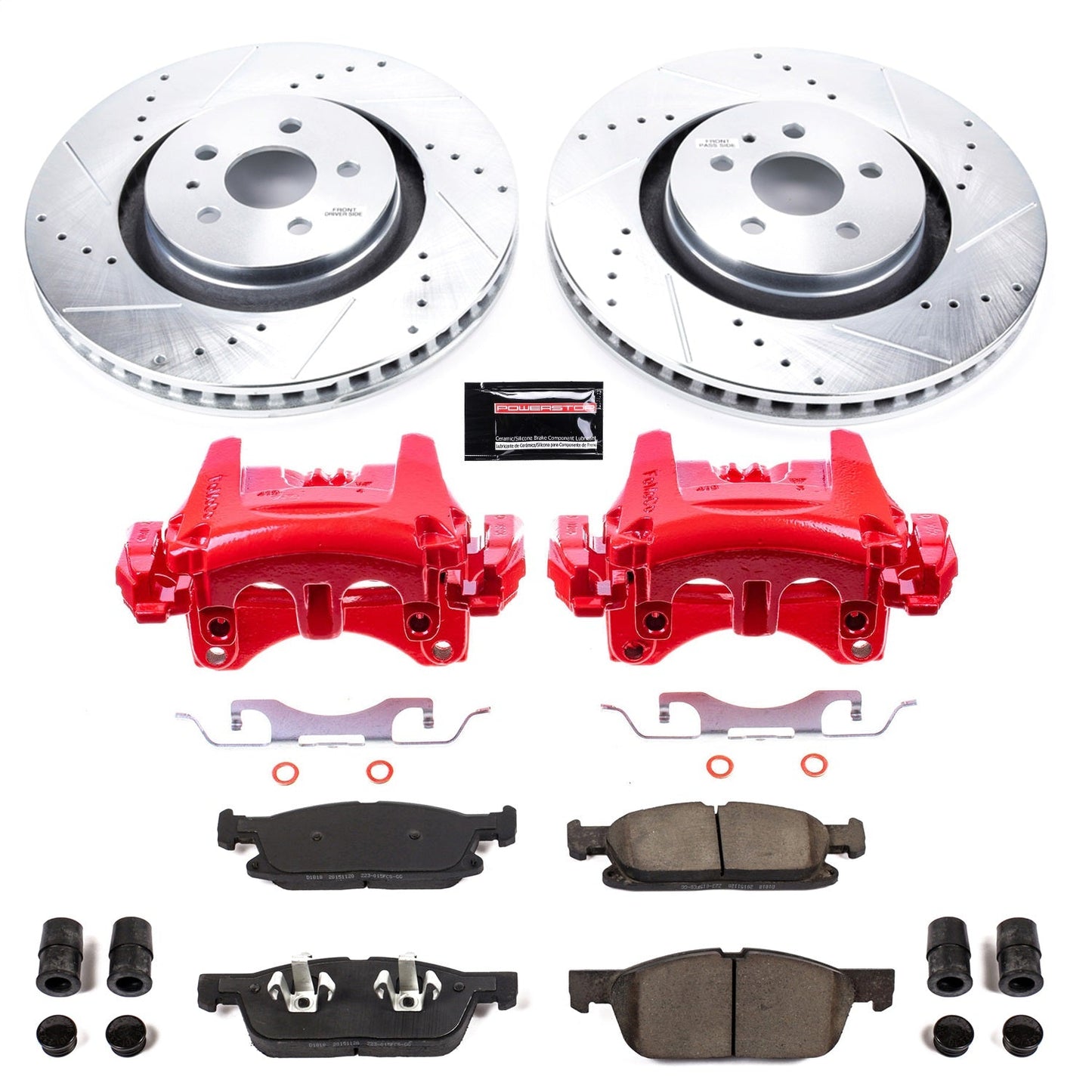 PowerStop Front Z23 Evolution Sport Brake Kit with Calipers | 2015–2019 Ford Edge (KC7143)