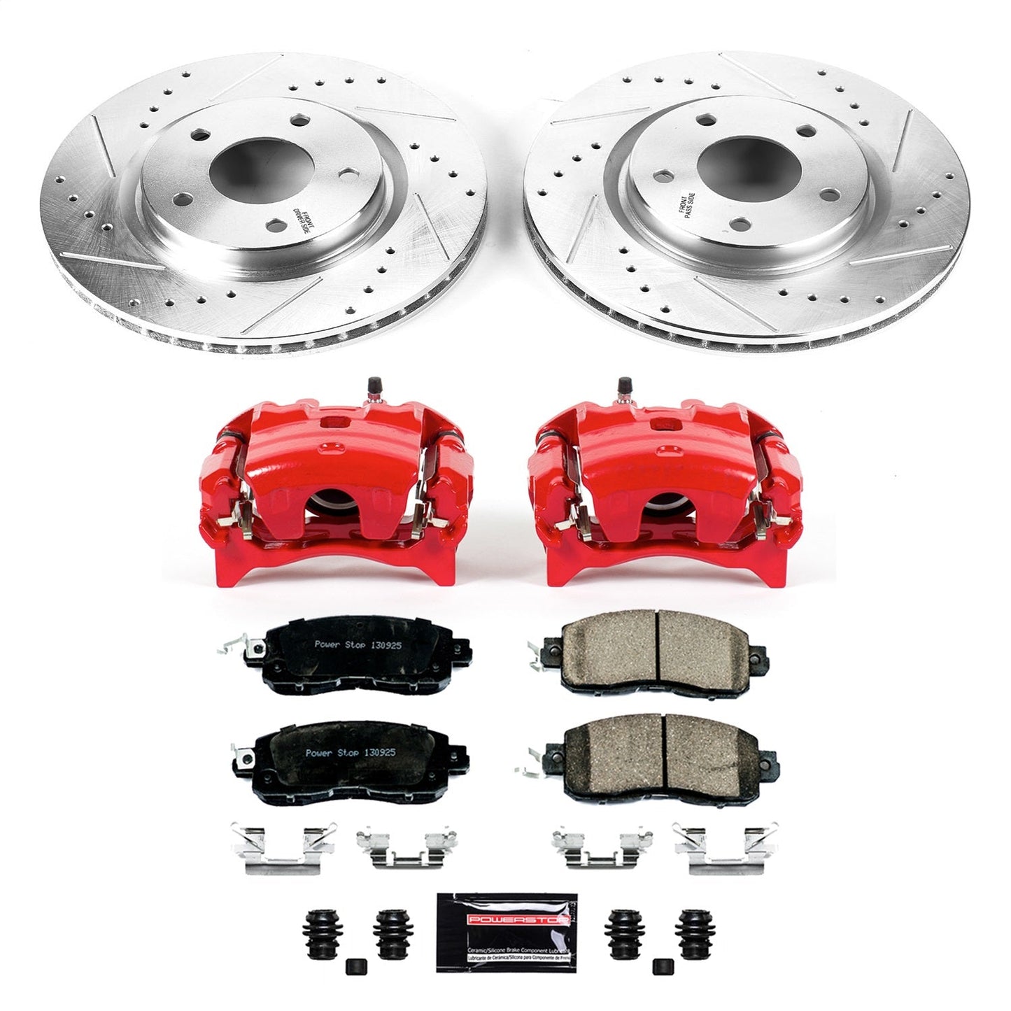 PowerStop Front Brake Kit with Calipers | 2014–2017 Nissan Leaf (KC7215)