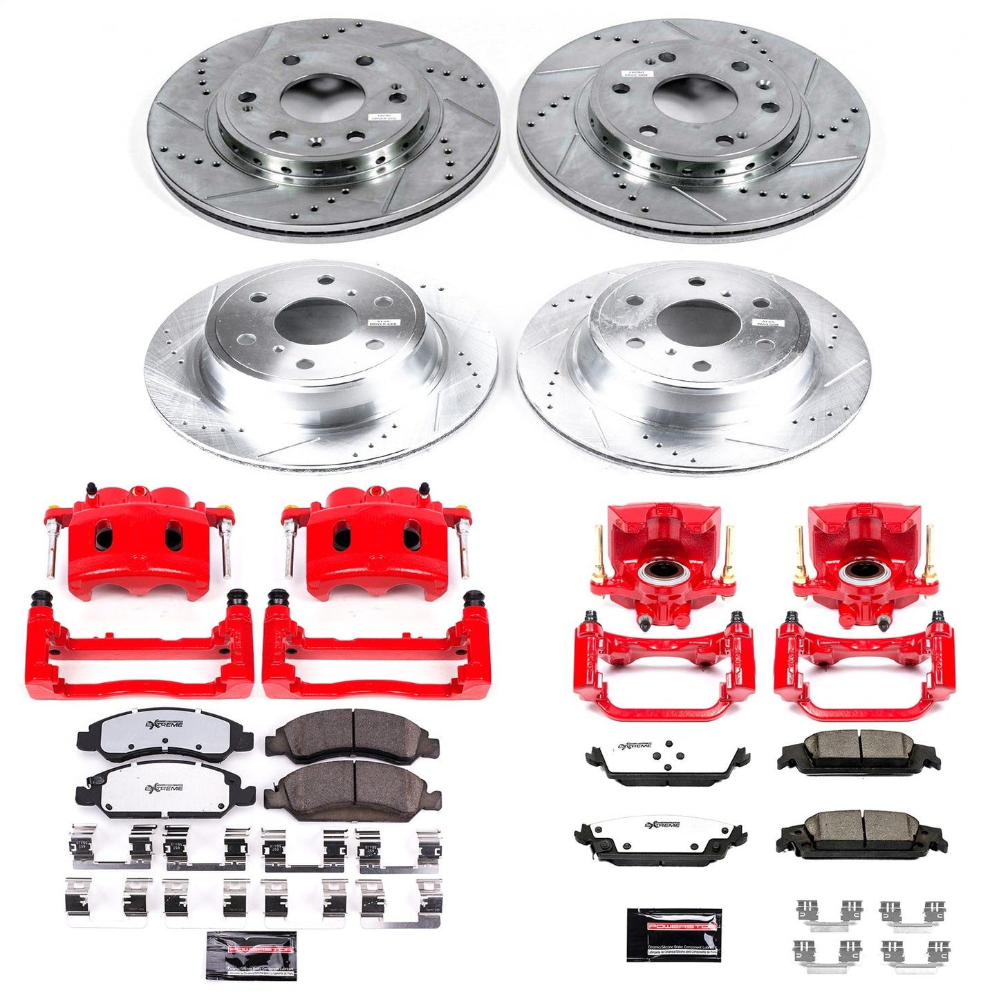 PowerStop Front and Rear Z36 Truck & Tow Kit with Calipers | 2015–2020 Chevrolet Tahoe (KC7225-36)