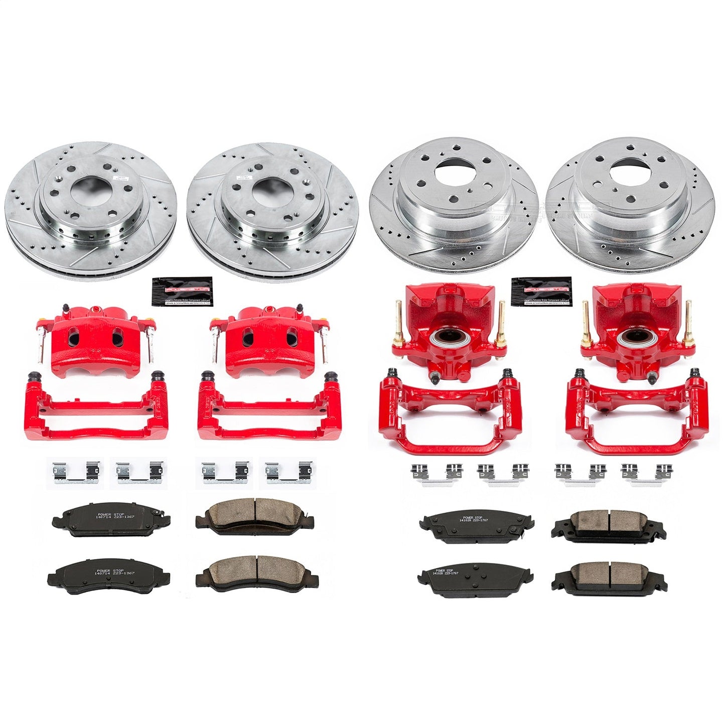 PowerStop Front & Rear Z23 Evolution Sport Brake Kit with Calipers | 2015–2019 Chevrolet Tahoe (KC7225)