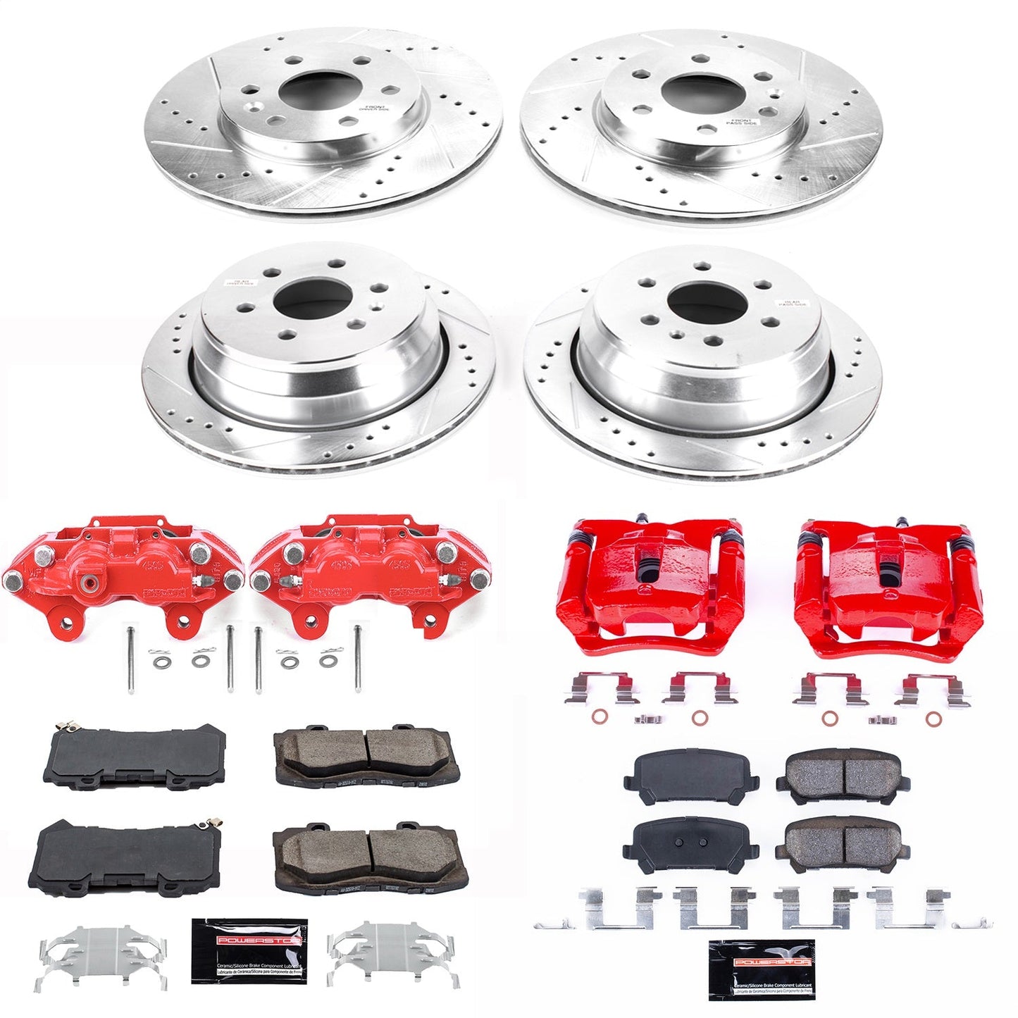 PowerStop Front & Rear Z23 Evolution Sport Brake Kit with Calipers | 2015–2019 Chevrolet Colorado (KC7228)