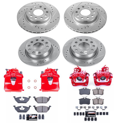PowerStop Front & Rear Z23 Evolution Sport Brake Kit with Calipers | 2013–2015 Volkswagen Jetta (KC7242)