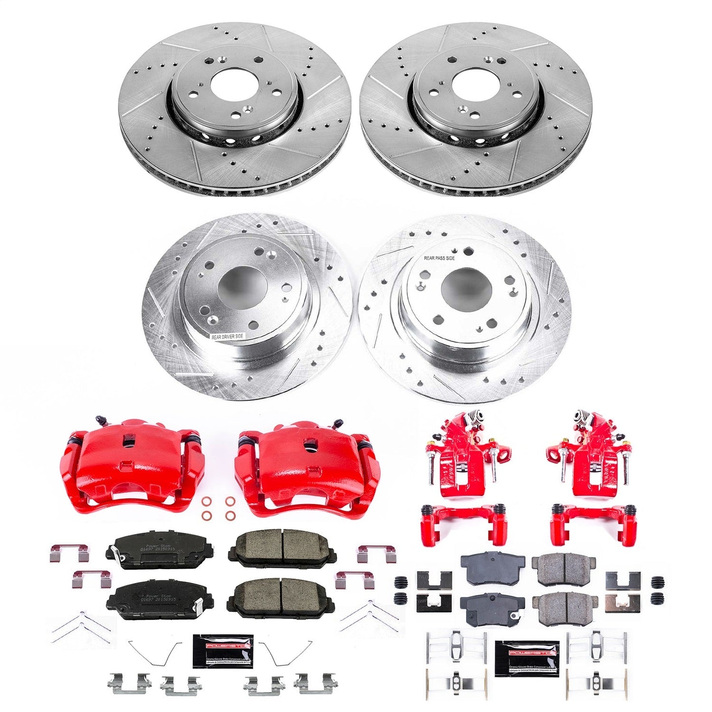 PowerStop Front & Rear Z23 Evolution Kit w/Calipers | 2016 Acura ILX (KC7283)