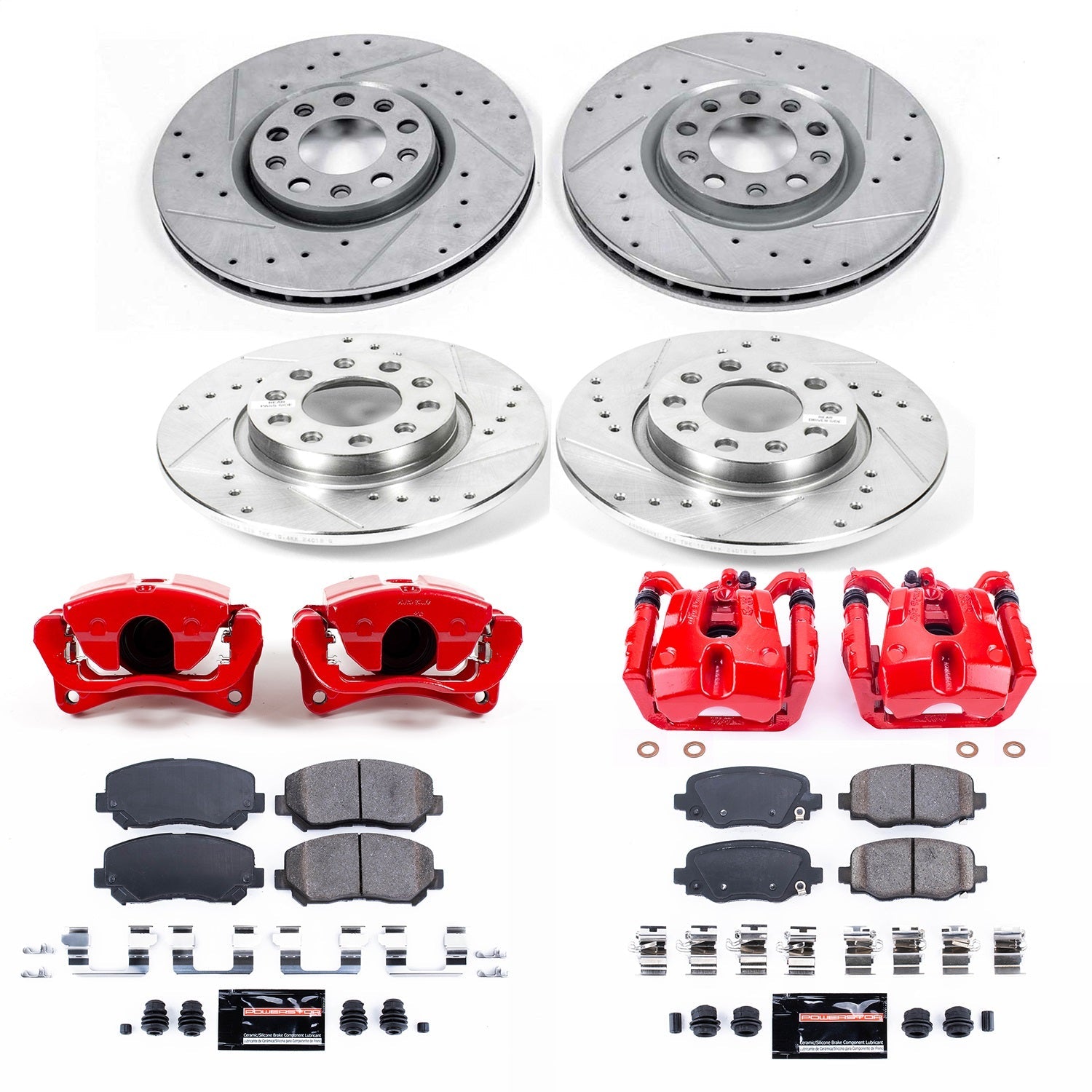 PowerStop Front & Rear Z23 Evolution Sport Brake Kit with Calipers | 2015–2017 Chrysler 200 (KC7288)