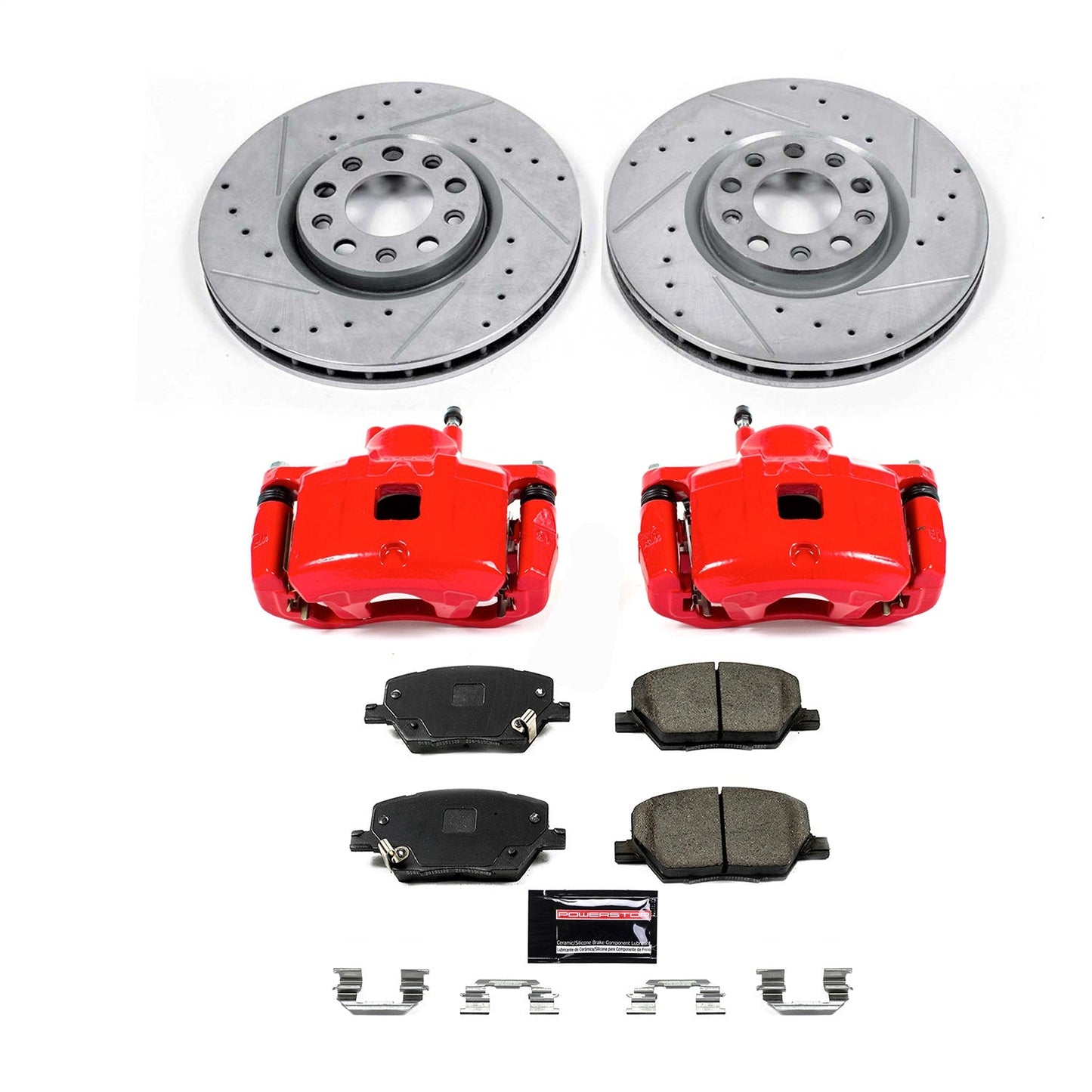 PowerStop Front Z23 Evolution Kit with Calipers | 2017 Jeep Compass (KC7299A)