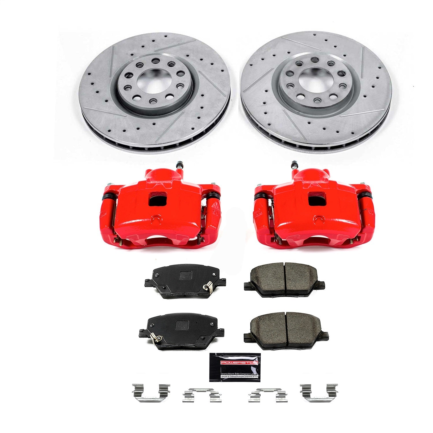 PowerStop Front Z23 Evolution Kit with Calipers | 2017 Jeep Compass (KC7299A)