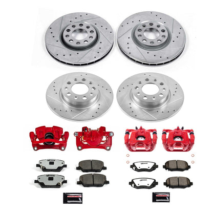 PowerStop Front and Rear Z36 Truck & Tow Kit with Calipers | 2015–2018 Jeep Renegade (KC7300-36)