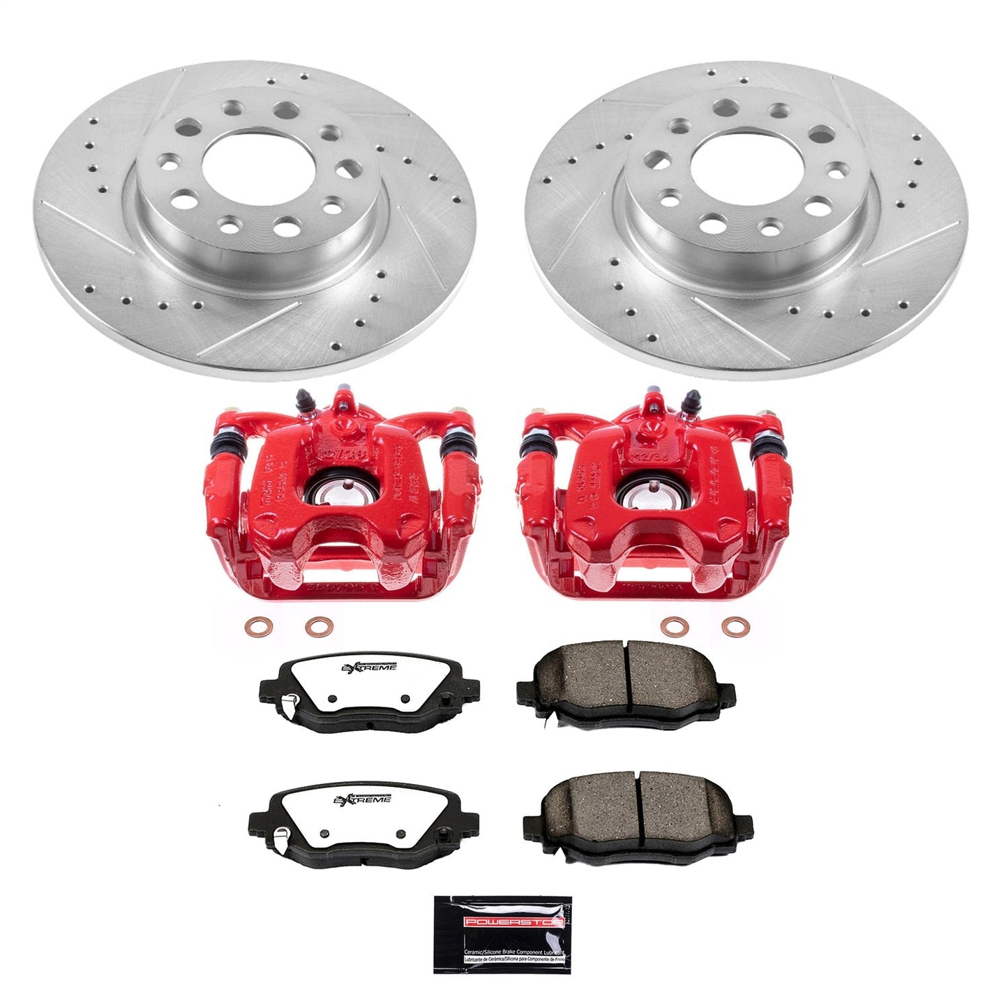 PowerStop Rear Z36 Truck & Tow Brake Kit with Calipers | 2016–2018 Fiat 500X (KC7301-36)