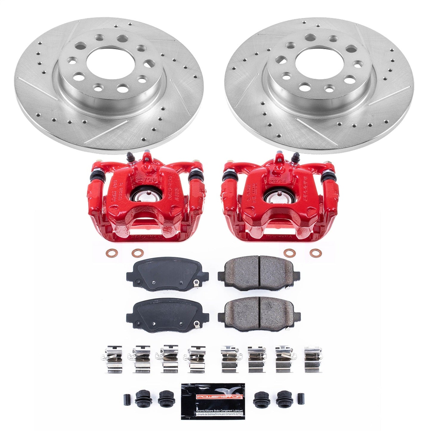 PowerStop Rear Brake Kit with Calipers | 2016–2018 Fiat 500X (KC7301)