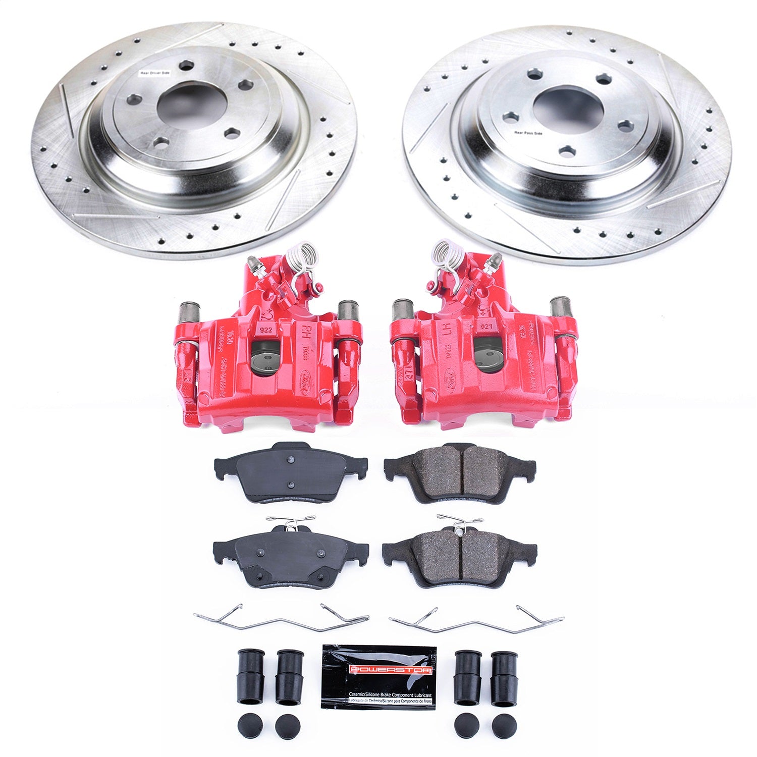 PowerStop Rear Z23 Evolution Sport Brake Kit with Calipers | 2016–2018 Ford Focus (KC7320)