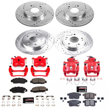 PowerStop Front & Rear Z23 Evolution Sport Brake Kit with Calipers | 2016–2017 Honda Accord (KC7346)