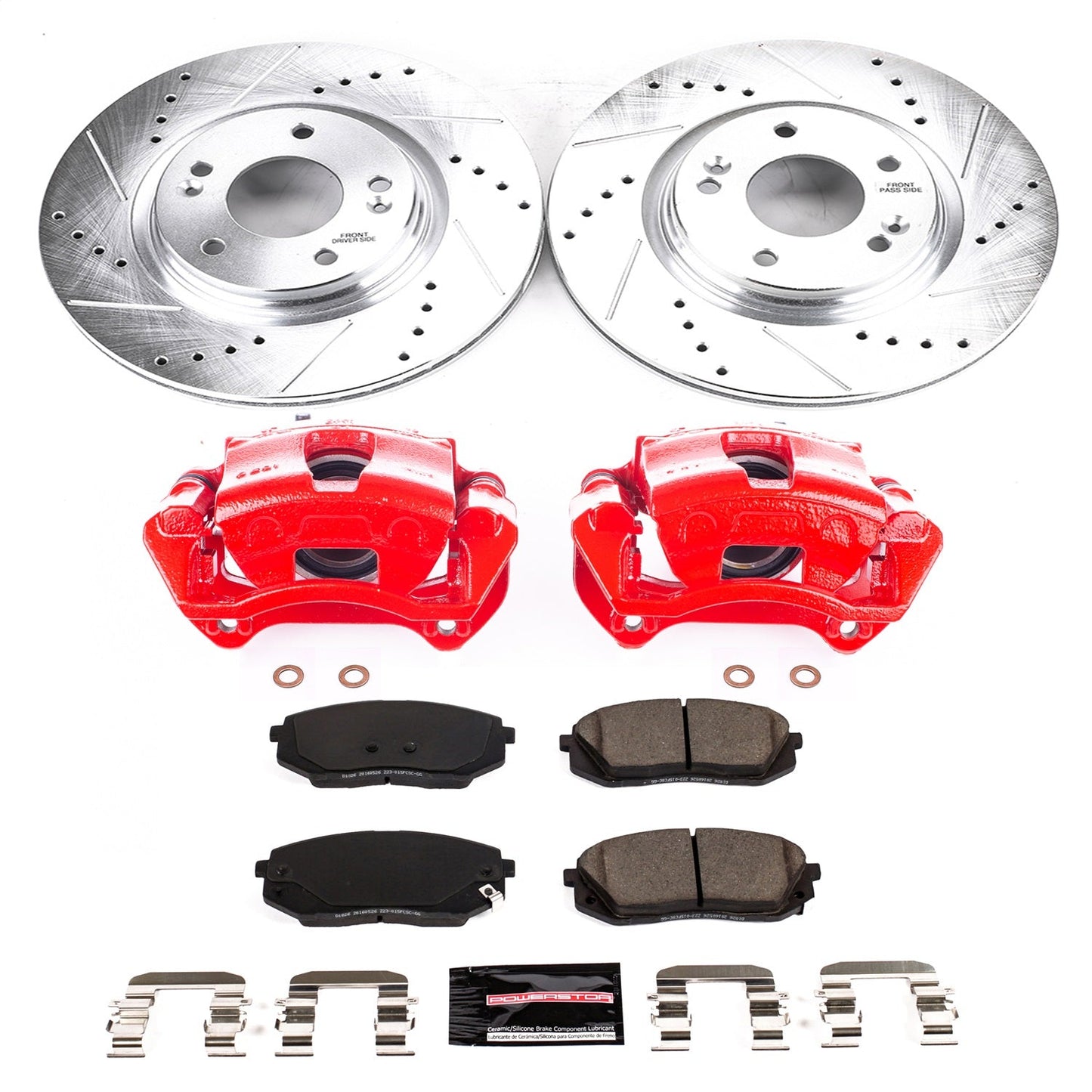 PowerStop Front Z23 Evolution Sport Brake Kit with Calipers | 2016–2019 Hyundai Sonata (KC7353)