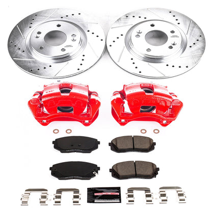 PowerStop Front Z23 Evolution Sport Brake Kit with Calipers | 2016–2019 Hyundai Sonata (KC7353)