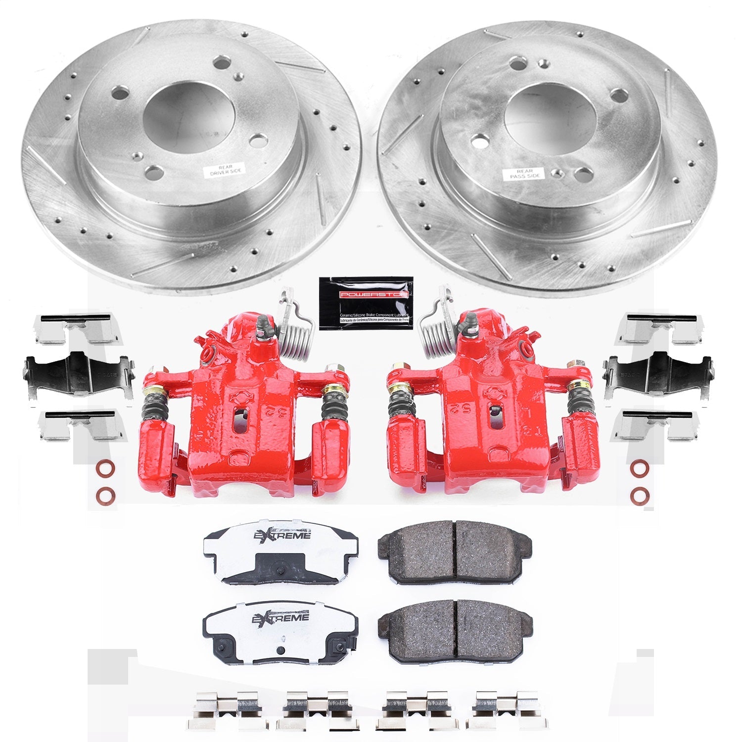 PowerStop Rear Z26 Street Warrior Brake Kit with Calipers | 2001–2002 Infiniti G20 (KC741-26)