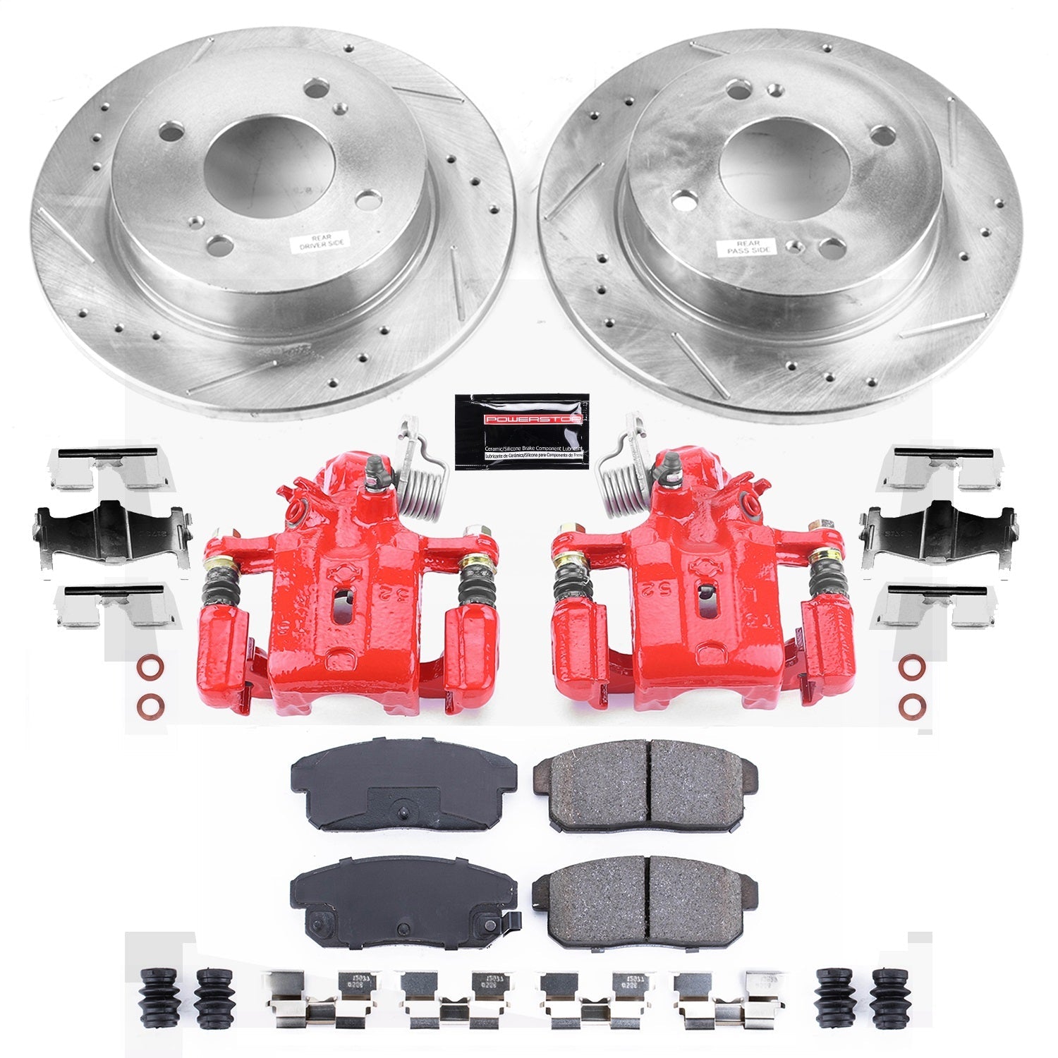 PowerStop Rear Z23 Evolution Sport Brake Kit with Calipers | 2001–2002 Infiniti G20 (KC741)