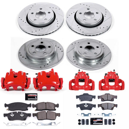 PowerStop Front & Rear Z23 Evolution Sport Brake Kit with Calipers | 2017–2019 Jeep Grand Cherokee (KC7413)