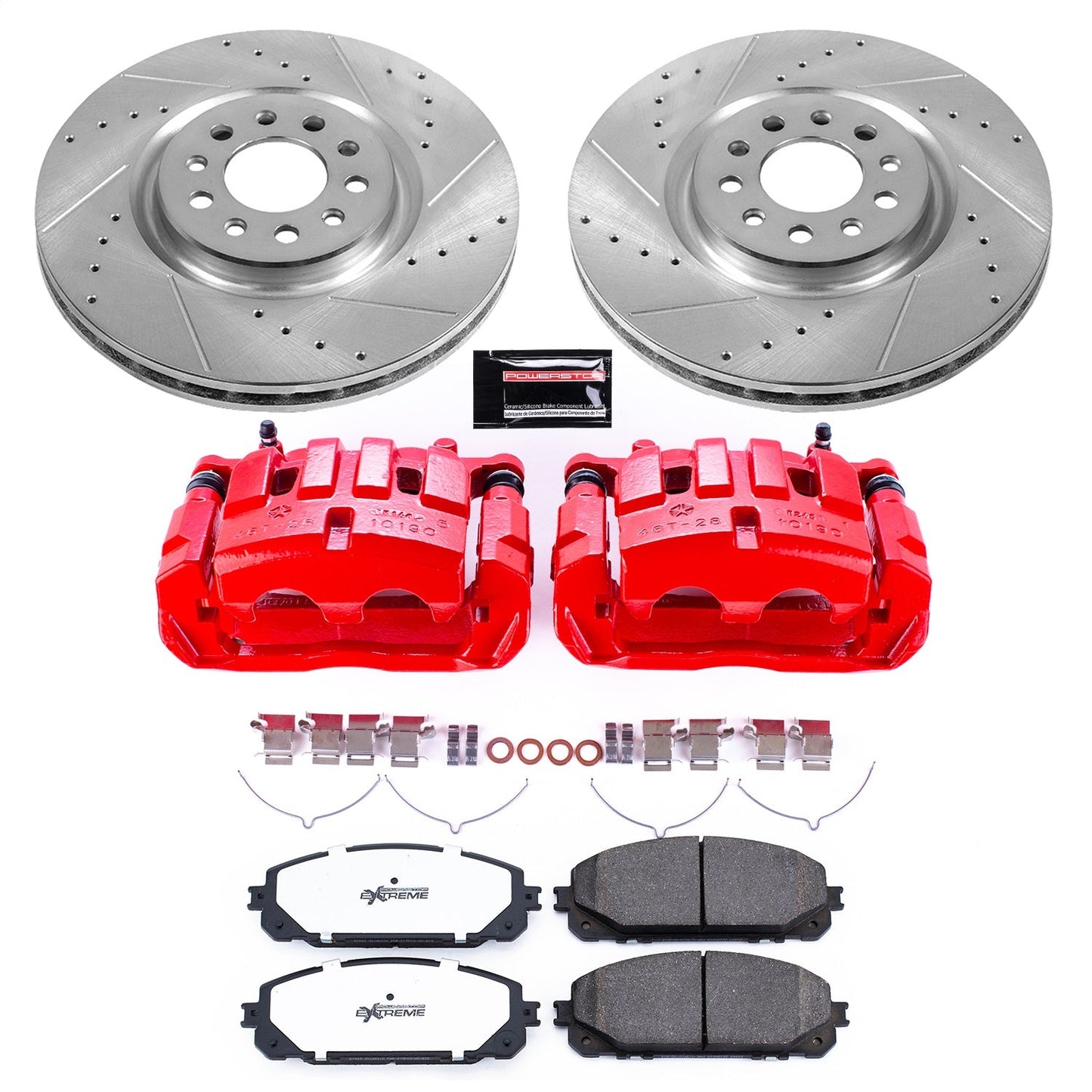 PowerStop Front Z36 Truck & Tow Kit with Calipers | 2017–2021 Jeep Cherokee (KC7414-36)