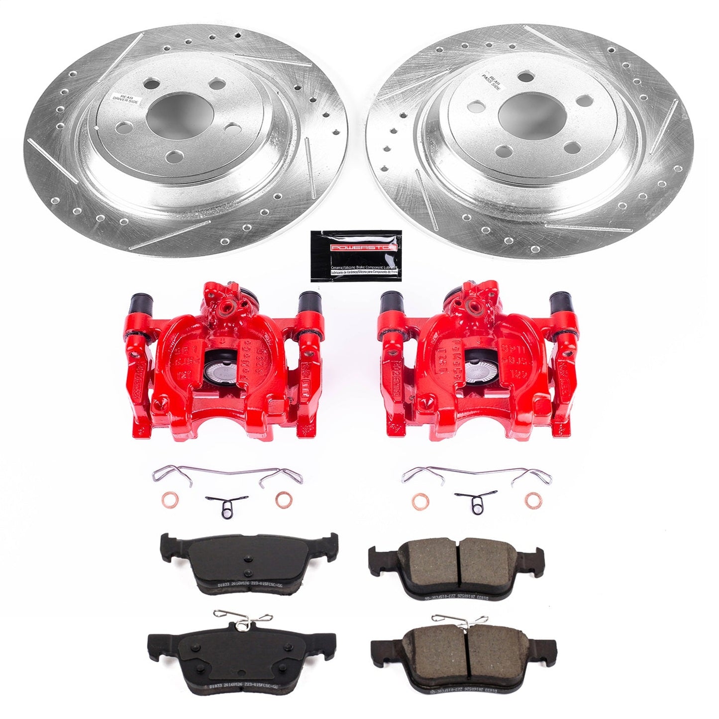 PowerStop Rear Z23 Evolution Sport Brake Kit with Calipers | 2017–2018 Lincoln Continental (KC7417)