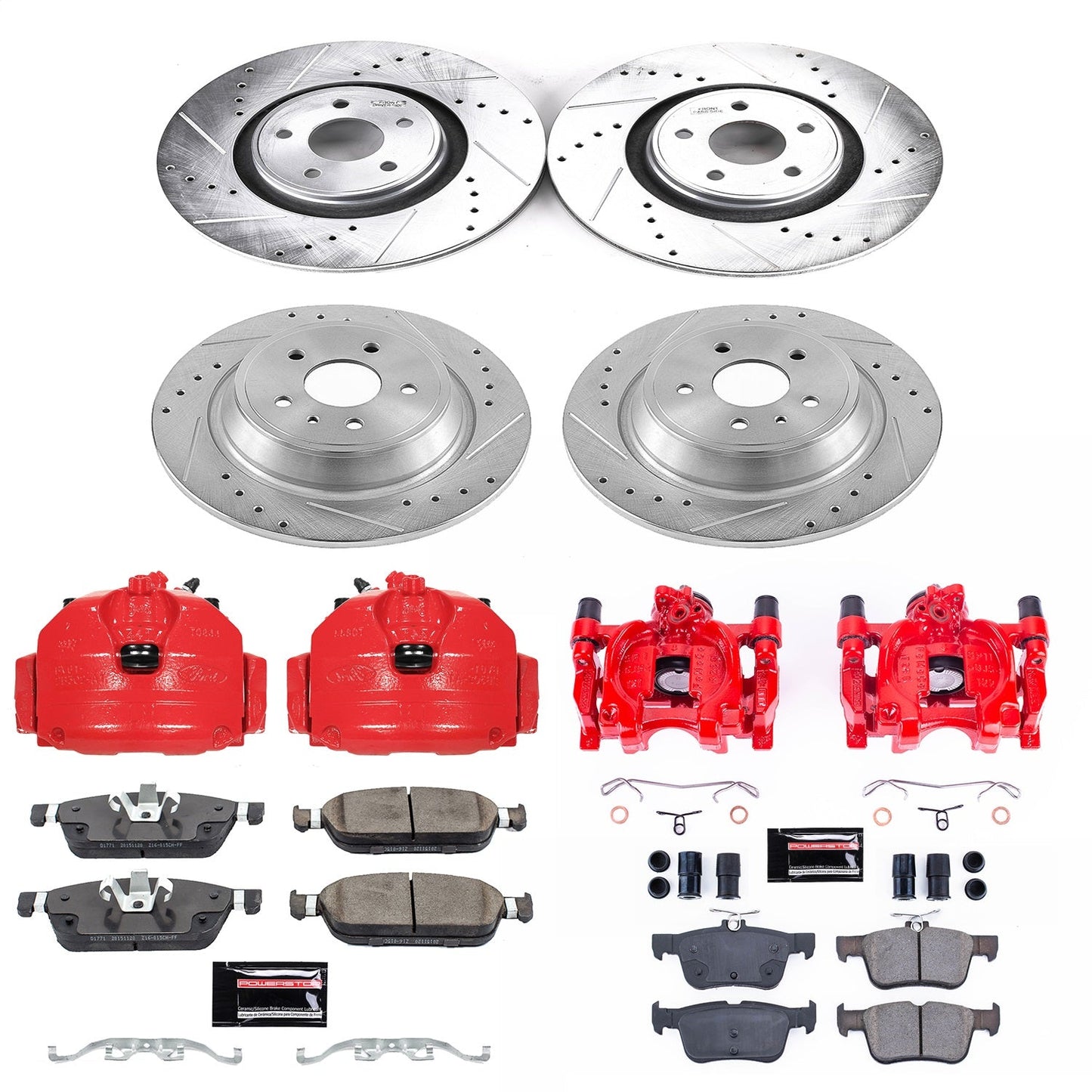 PowerStop Front & Rear Z23 Evolution Sport Brake Kit with Calipers | 2015–2017 Lincoln MKC (KC7418)