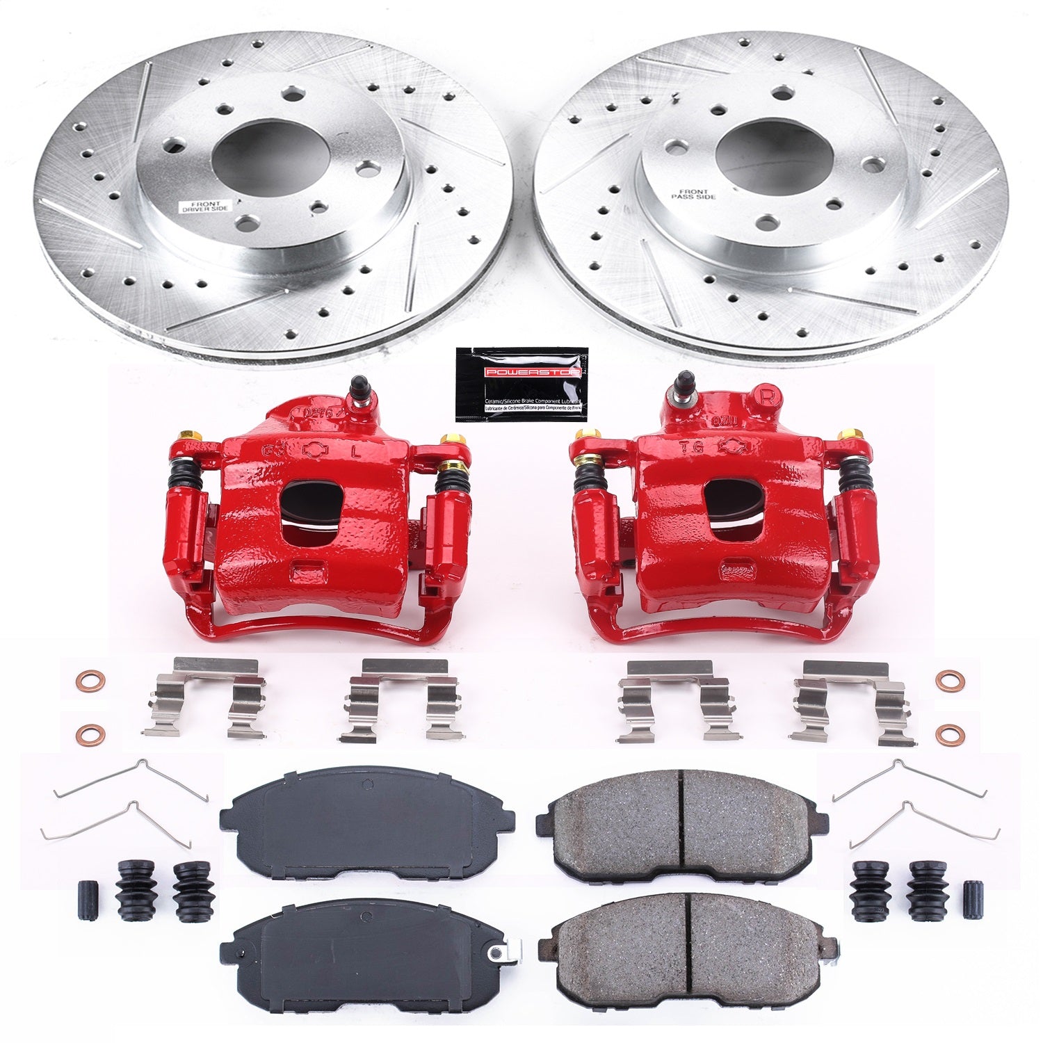 PowerStop Front Z23 Evolution Sport Brake Kit with Calipers | 1993–2001 Nissan Altima (KC749)