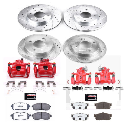 PowerStop Front & Rear Z26 Street Warrior Brake Kit with Calipers | 2000–2001 Nissan Sentra (KC750-26)