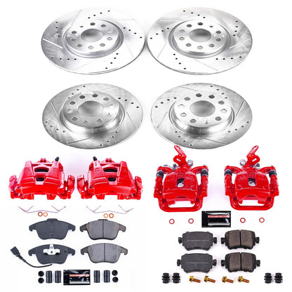 PowerStop Front & Rear Z23 Evolution Sport Brake Kit with Calipers | 2015–2018 Volkswagen Passat (KC7501)