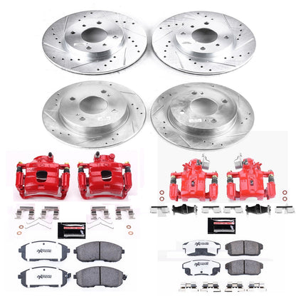 PowerStop Front & Rear Z26 Street Warrior Brake Kit with Calipers | 2001 Nissan Sentra (KC751-26)