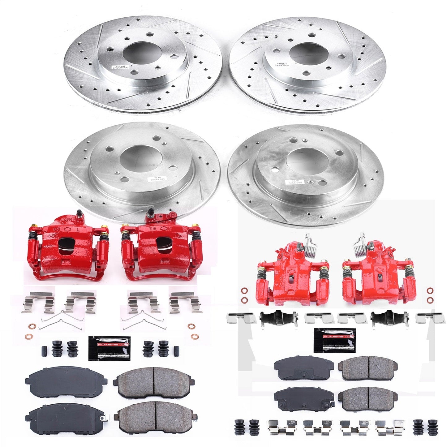 PowerStop Front & Rear Z23 Evolution Sport Brake Kit with Calipers | 2001 Nissan Sentra (KC751)