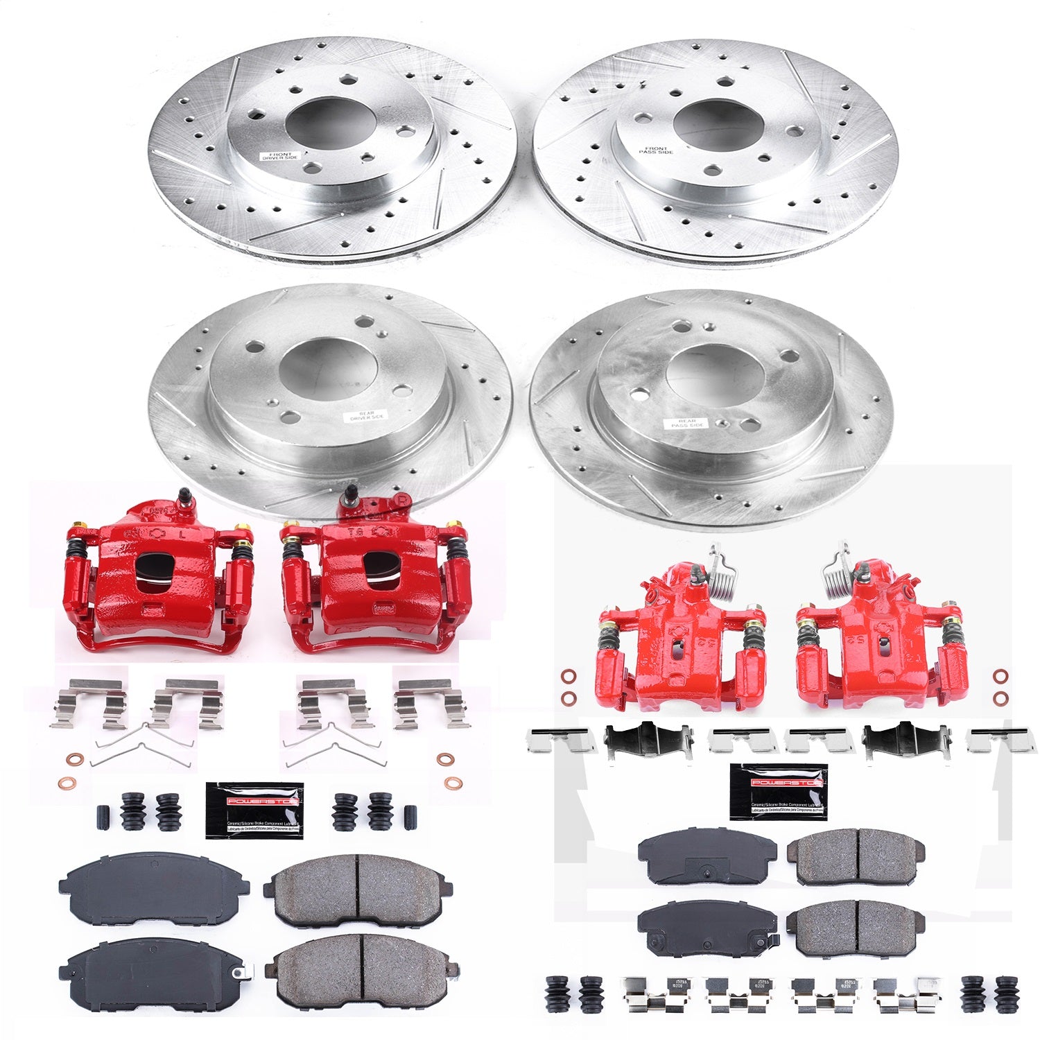 PowerStop Front & Rear Z23 Evolution Sport Brake Kit with Calipers | 2001 Nissan Sentra (KC751)