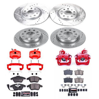 PowerStop Front & Rear Z23 Evolution Sport Brake Kit with Calipers | 2013 Volkswagen Jetta (KC7530)