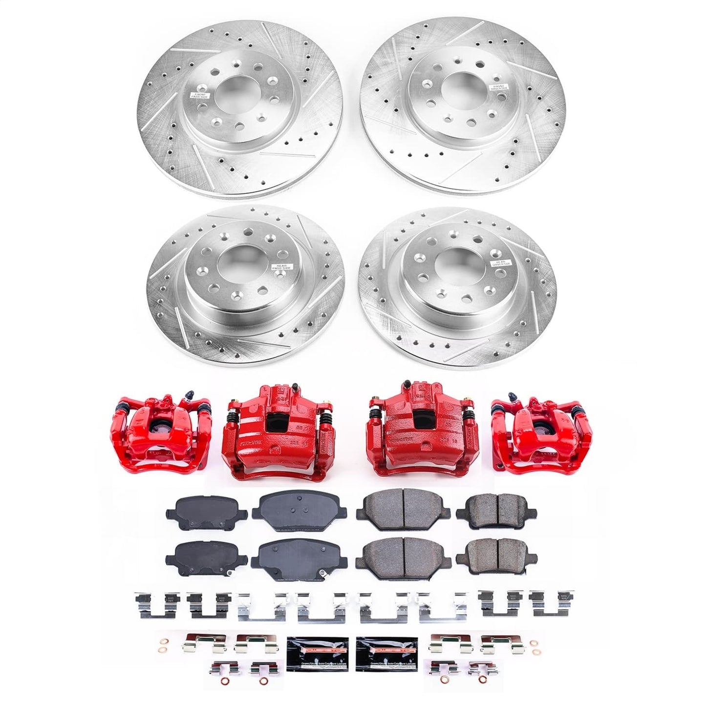 PowerStop Front and Rear Z23 Evolution Kit with Calipers | 2018–2020 Buick Regal TourX (KC7557)