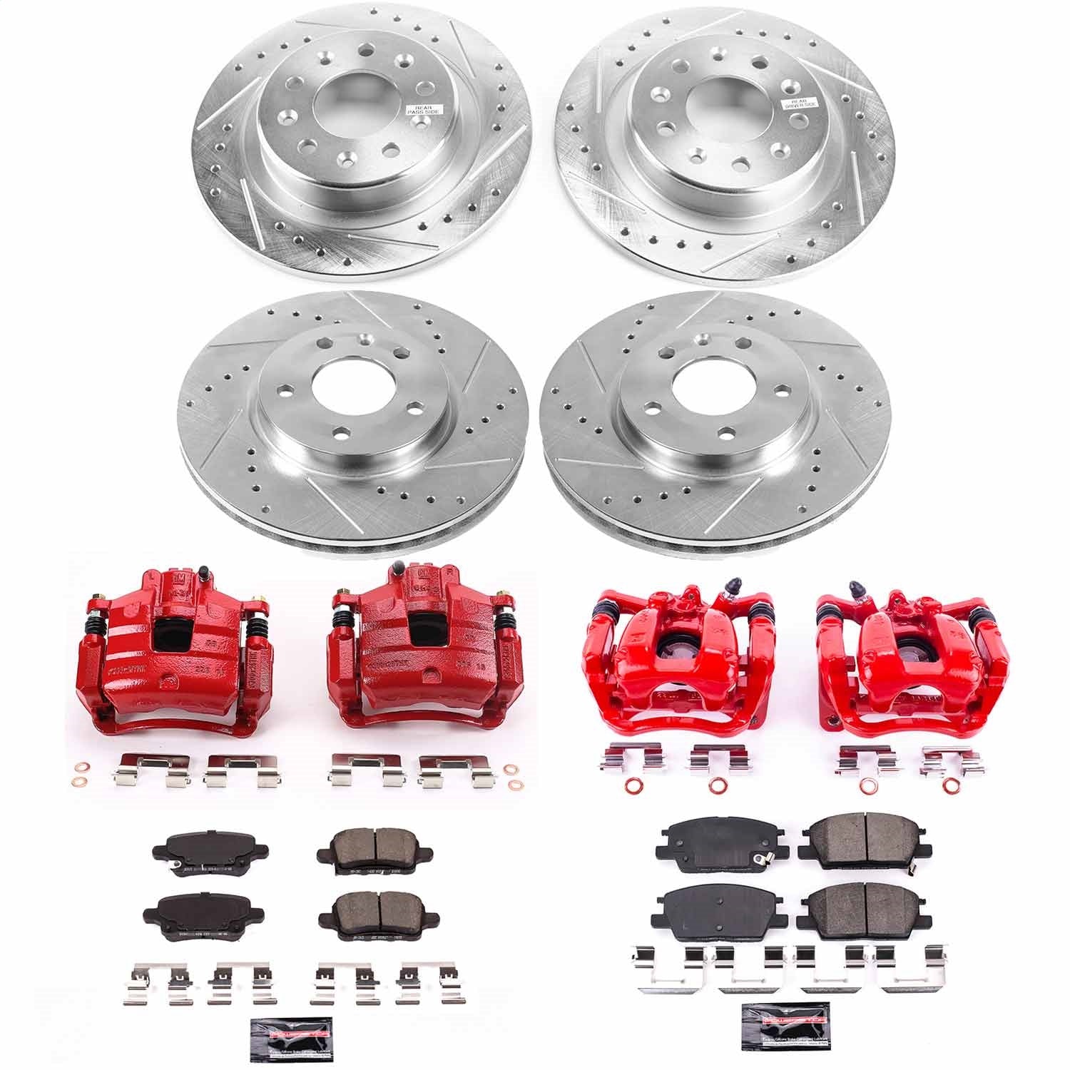 PowerStop Front & Rear Z23 Evolution Sport Brake Kit with Calipers | 2018–2019 Chevrolet Equinox (KC7564)