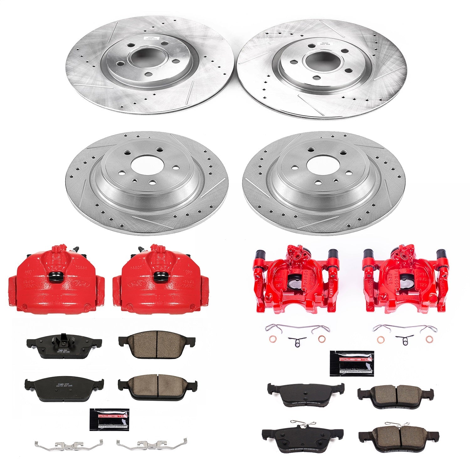 PowerStop Front & Rear Z23 Evolution Sport Brake Kit with Calipers | 2017–2019 Ford Escape (KC7570)