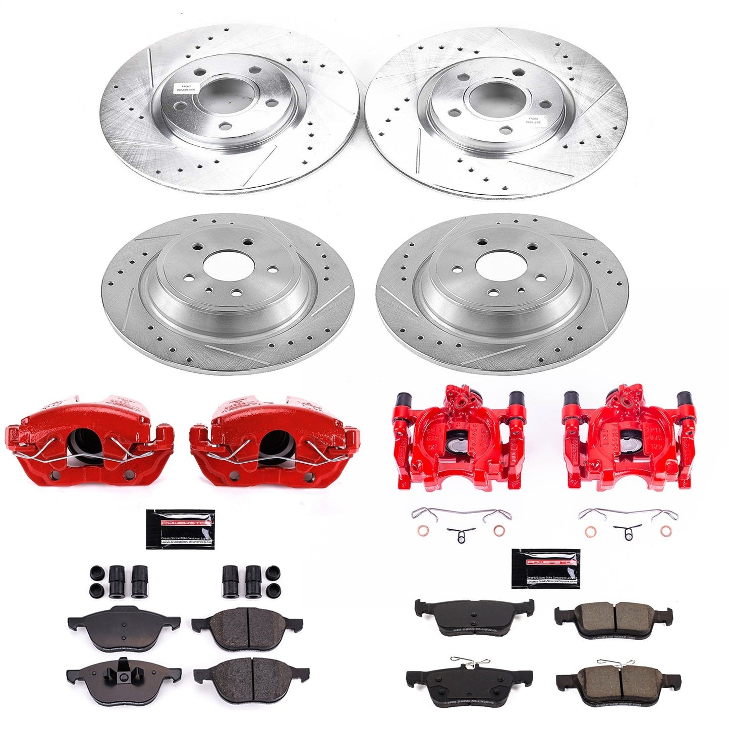 PowerStop Front & Rear Z23 Evolution Sport Brake Kit with Calipers | 2017–2019 Ford Escape (KC7571)