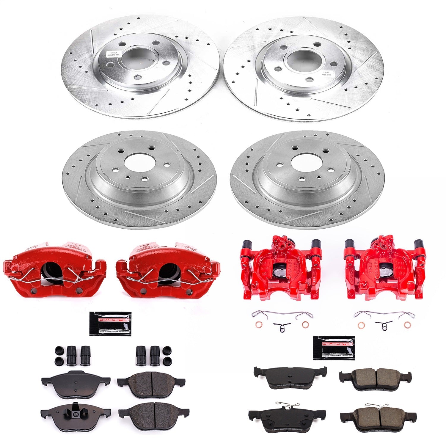 PowerStop Front & Rear Z23 Evolution Sport Brake Kit with Calipers | 2017–2019 Ford Escape (KC7571)