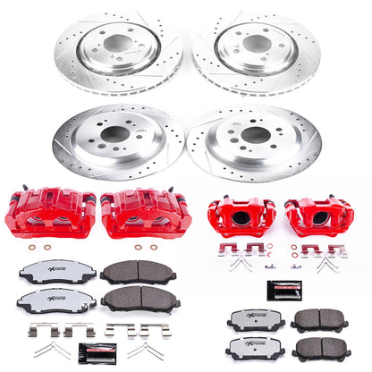 PowerStop Front and Rear Z36 Truck & Tow Kit with Calipers | 2017–2020 Honda Ridgeline (KC7576-36)