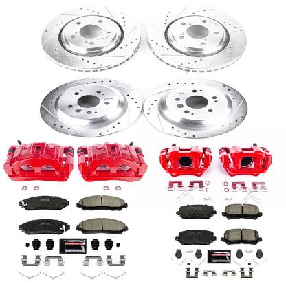 PowerStop Front & Rear Z23 Evolution Sport Brake Kit with Calipers | 2016–2017 Honda Pilot (KC7576)