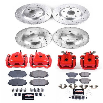 PowerStop Front & Rear Z23 Evolution Sport Brake Kit with Calipers | 2017 Toyota Corolla iM (KC7631A)