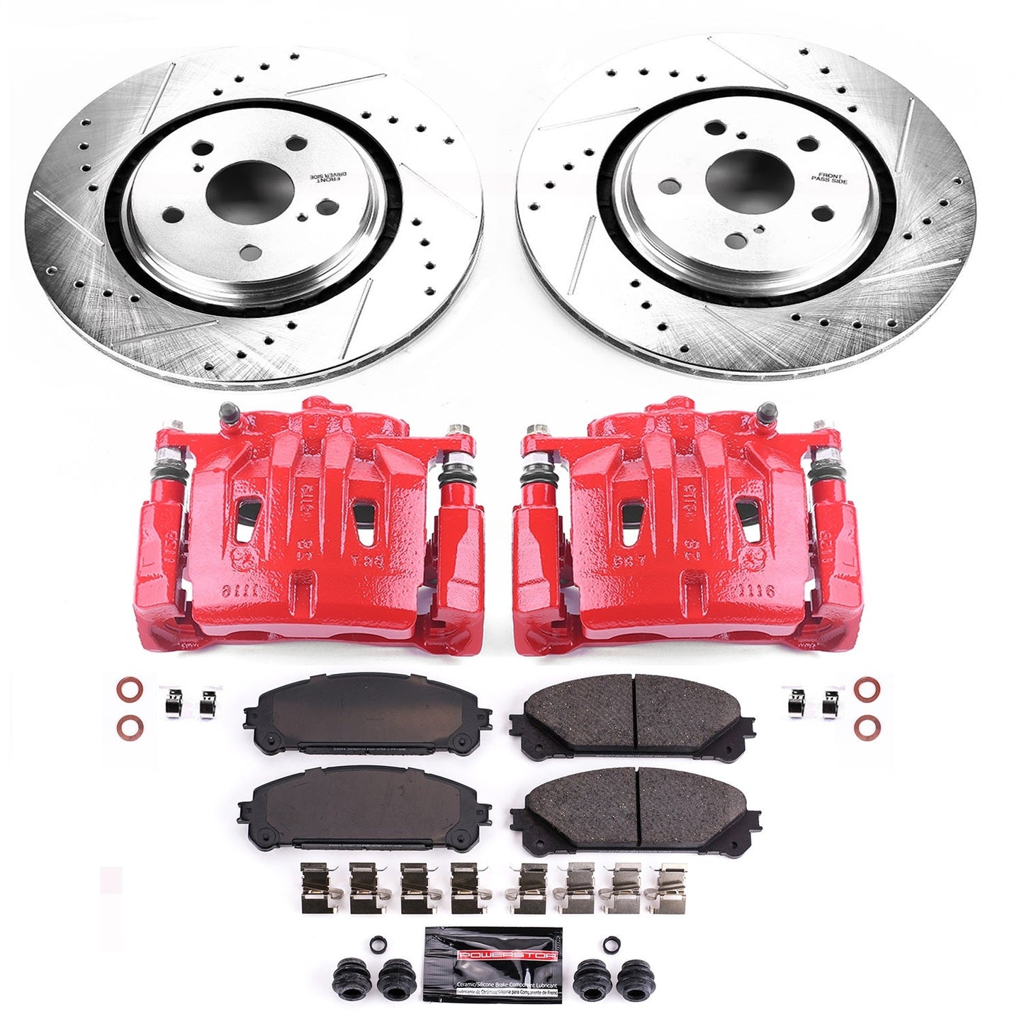 PowerStop Front Z23 Evolution Sport Brake Kit with Calipers | 2016–2018 Lexus RX350 (KC7688A)